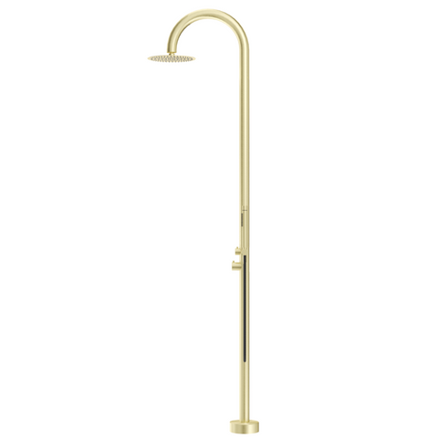 Bella Vista Mica Gooseneck Freestanding Outdoor Shower French Gold OS-5-FG