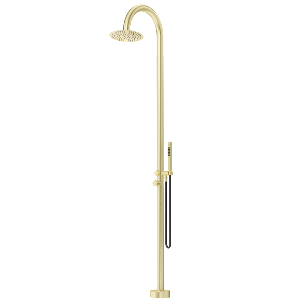 Bella Vista Mica Gooseneck Freestanding Outdoor Shower French Gold OS-5-FG