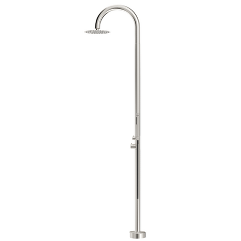 Bella Vista Mica Gooseneck Freestanding Outdoor Shower Brushed Nickel OS-5-BN