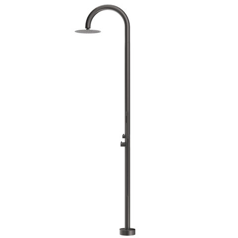 Bella Vista Mica Gooseneck Freestanding Outdoor Shower Gunmetal OS-5-GM