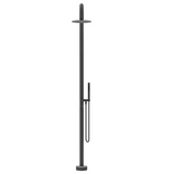 Bella Vista Mica Gooseneck Freestanding Outdoor Shower Black OS-5-BLK