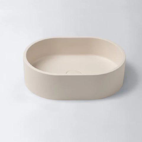 Eight Quarters Concrete Mini Pod Above Counter Basin 400x280mm Oat EQC02-O