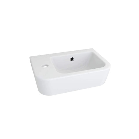 Oliveri Dublin Wall Hung Basin with Left Hand Tap Hole White DU100-LH