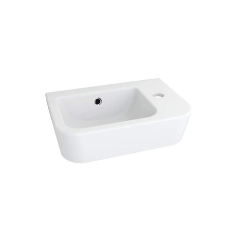 Oliveri Dublin Wall Hung Basin with Right Hand Tap Hole White DU100-RH