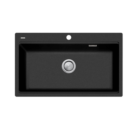 Oliveri Santorini Workstation Sink Topmount 840x480mm w/ Overflow Matte Black ST-MB1596 OF