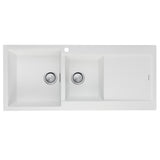 Oliveri Santorini Sink 1&3/4 Left Hand Bowl w/ Drainer Topmount 1140x480mm w/ Overflow White ST-WH1511 OF