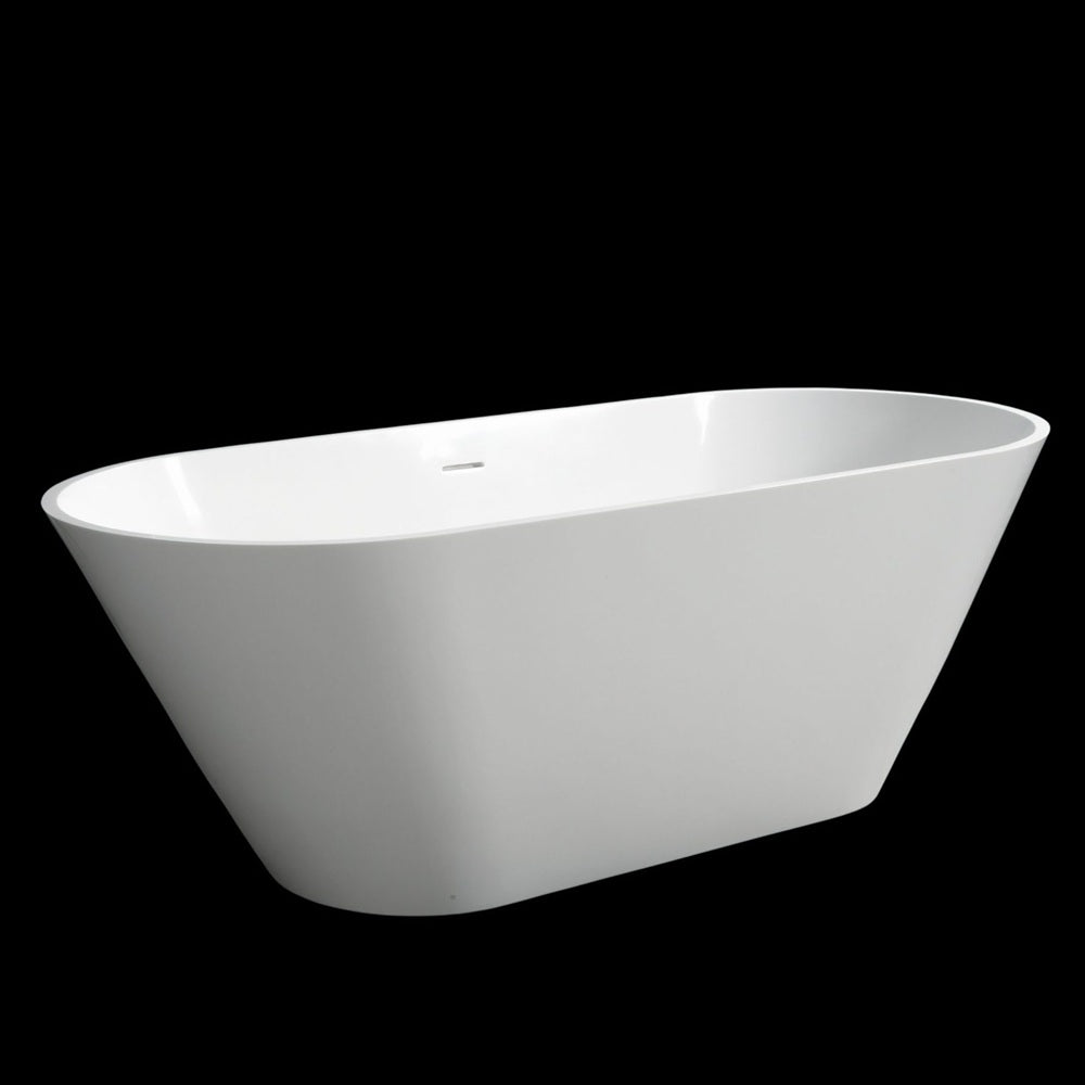 Kaskade Pure Olivia Freestanding Oval Stone Bath 1730mm Matte White VX02-1730-NIK8625NA