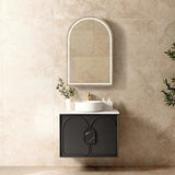 Otti Laguna Mk II Wall Hung Vanity 750mm Black Oak w/ Matte White Top LGM750BSTUD-MW