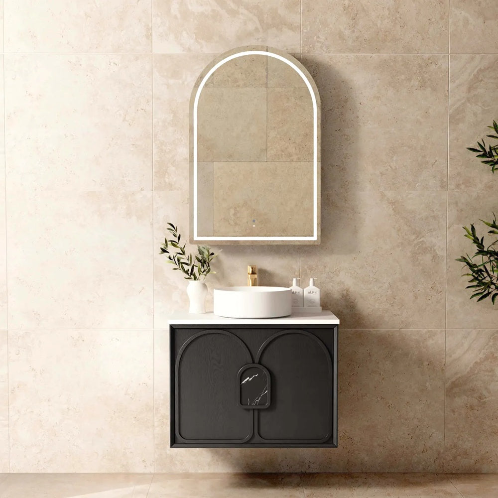 Otti Laguna Mk II Wall Hung Cabinet Only 750mm Black Oak LGM750B