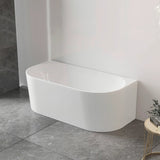 Otti Attica Noosa Freestanding Bath 1700mm Back to Wall Multi-fit w/ Overflow Gloss White ANBT-BW-1700-OF