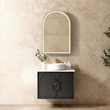 Otti Laguna Mk II Wall Hung Vanity 750mm Black Oak w/ Ceramic Top LGM750BCT