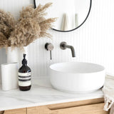 Otti Byron Wall Hung Vanity 1500mm Natural Oak w/ Natural Carrara Marble Top BY1500NSTUD-NCA
