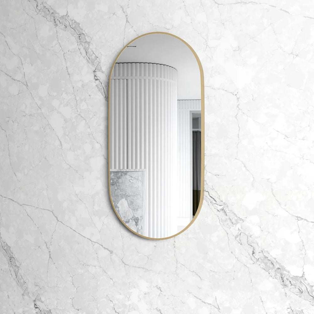 Otti Noosa Metal Framed Mirror 1200x600mm Brushed Gold MFMO1260G-N