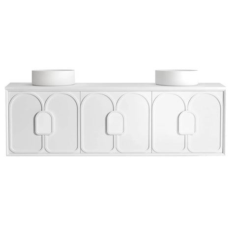 Otti Laguna Mk II Wall Hung Vanity 1800mm Matte White w/ Pure White Top LGM1800WSTUD-PW