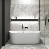 Otti Attica Noosa Freestanding Bath 1500mm Back to Wall Multi-fit w/ Overflow Gloss White ANBT-BW-1500-OF