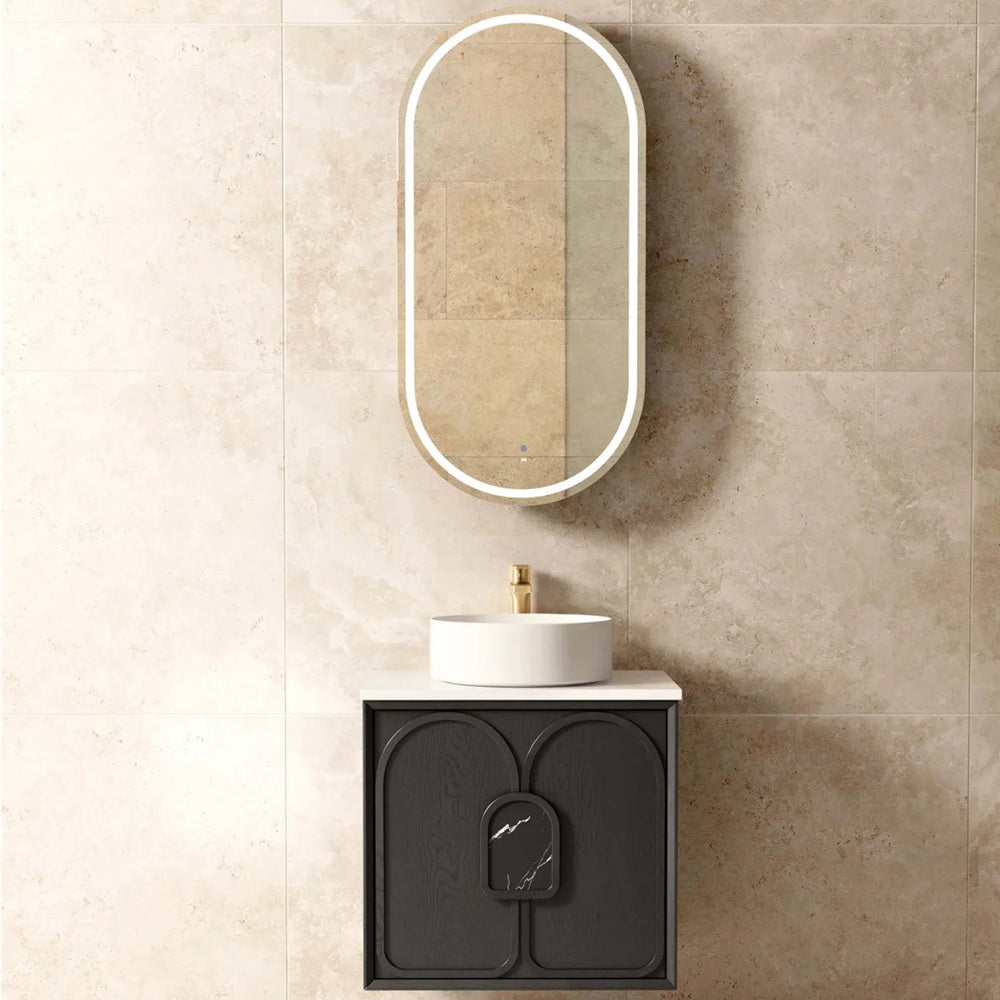 Otti Laguna Mk II Wall Hung Cabinet Only 600mm Black Oak LGM600B