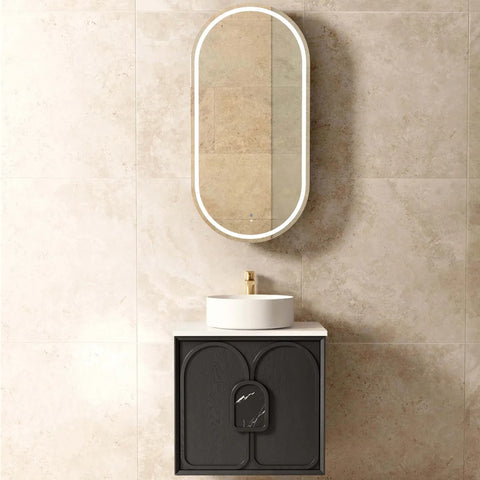 Otti Laguna Mk II Wall Hung Cabinet Only 600mm Black Oak LGM600B