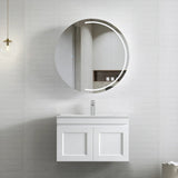 Otti Hampton Mark II Wall Hung Vanity 750mm Satin White w/ Undermount Natural Carrara Marble Top & Basin HPM750WSTUD-NCA-UB