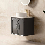 Otti Laguna Mk II Wall Hung Vanity 600mm Black Oak w/ Matte White Top LGM600BSTUD-MW