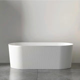 Otti Attica Noosa Freestanding Bath 1500mm w/ Overflow Matte White ANBT-1500-MW-OF