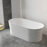 Otti Attica Bondi Freestanding Bath 1500mm w/ Overflow Gloss White ABBT-1500-OF