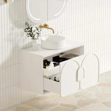 Otti Laguna Mk II Wall Hung Vanity 900mm Matte White w/ Pure White Top LGM900WSTUD-PW