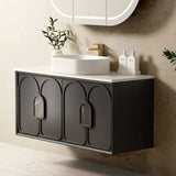 Otti Laguna Mk II Wall Hung Vanity 1200mm Black Oak w/ Ceramic Top LGM1200BCT