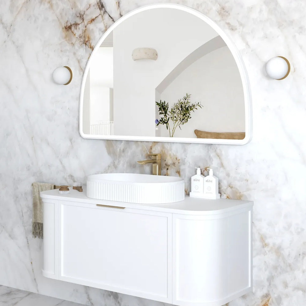 Otti LED Moonlight Archie Metal Framed Mirror 800x1200mm Matte White LED-MA8012W