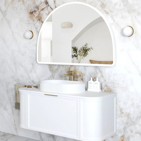 Otti LED Moonlight Archie Metal Framed Mirror 800x1200mm Matte White LED-MA8012W