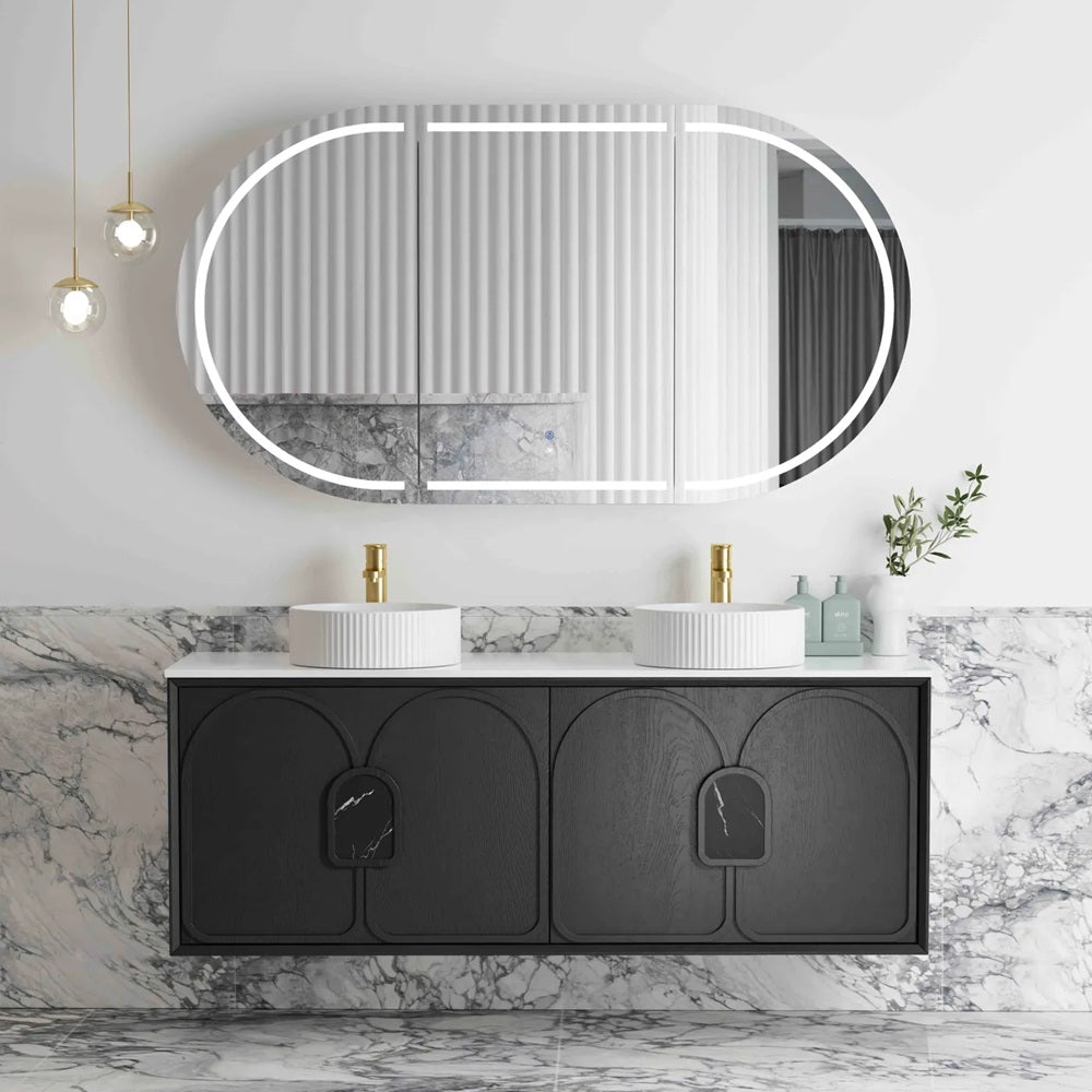 Otti Laguna Mk II Wall Hung Cabinet Only 1500mm Black Oak LGM1500B