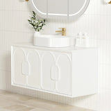 Otti Laguna Mk II Wall Hung Vanity 1200mm Matte White w/ Matte White Top LGM1200WSTUD-MW