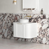 Otti Hampshire Wall Hung Curve Vanity 750mm Satin White w/ Matte White Top BOH750WST-MW