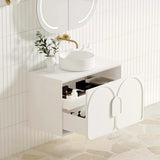 Otti Laguna Mk II Wall Hung Vanity 900mm Matte White w/ Ceramic Top LGM900WCT
