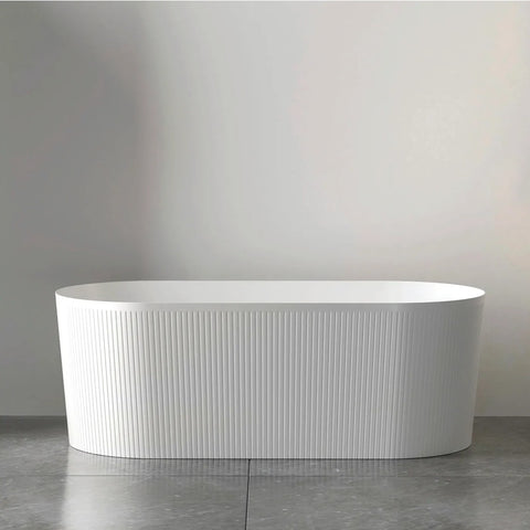 Otti Attica Noosa Freestanding Bath 1500mm w/ Overflow Gloss White ANBT-1500-OF