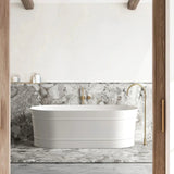 Otti Attica Bondi Freestanding Bath 1700mm w/ Overflow Matte White ABBT-1700-MW-OF