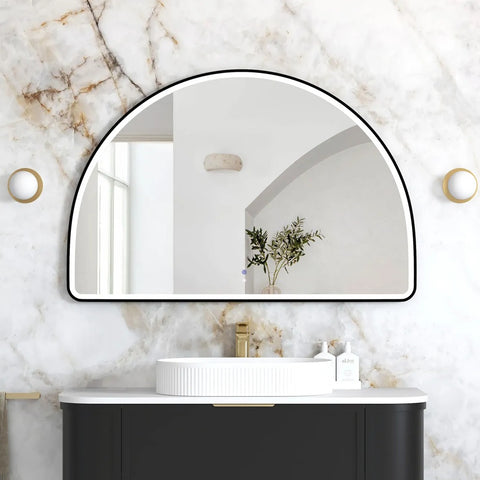 Otti LED Moonlight Archie Metal Framed Mirror 800x1200mm Matte Black LED-MA8012B