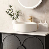 Otti Laguna Mk II Wall Hung Vanity 750mm Black Oak w/ Natural Carrara Marble Top LGM750BSTUD-NCA