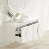 Otti Laguna Mk II Wall Hung Vanity 1200mm Matte White w/ Ceramic Top LGM1200WCT