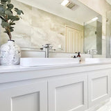 Otti Hampton Mark II Wall Hung Vanity 1500mm Satin White w/ Natural Carrara Marble Top HPM1500WSTUD-NCA