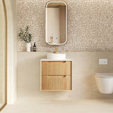 Otti Byron Wall Hung Cabinet Only Fluted 600mm Woodland Oak BYW600L