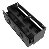 Otti Laguna Mk II Wall Hung Vanity 1500mm Black Oak w/ Undermount Natural Carrara Marble Top & Basin LGM1500BSTUD-NCA-UB