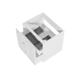 Otti Laguna Mk II Wall Hung Vanity 600mm Matte White w/ Natural Carrara Marble Top LGM600WSTUD-NCA