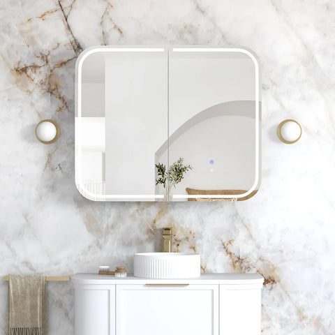 Otti LED Newport Shaving Cabinet (Premium Edition) 900x750mm White LED-SSQ9075-VP