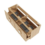 Otti Laguna Mk II Wall Hung Vanity 1500mm Natural Woodland Oak w/ Cloudy Carrara Top LGM1500NSTUD-CA