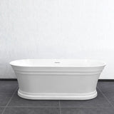 Otti Hampton Freestanding Bath 1500mmx750x560 w/ Overflow Gloss White OCBT-1500-OF