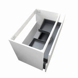 Otti Noosa Wall Hung Vanity 600mm Satin White w/ Undermount Empire Black Top & Basin NS600WST-EB-UB