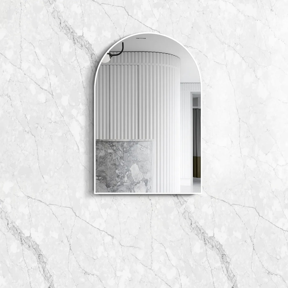 Otti Archie Metal Framed Mirror 900x600mm Matte White MFMAR9060W