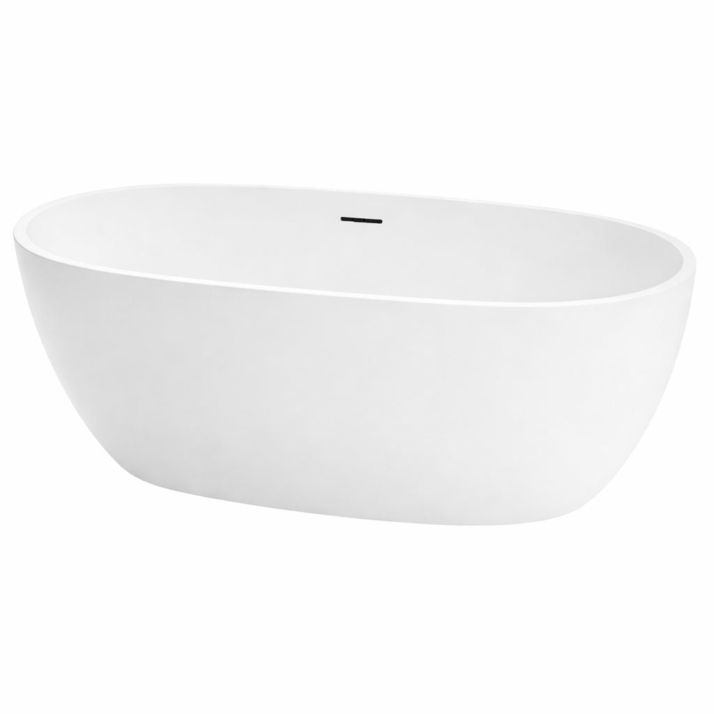Amelie Deauville 1700 Egg Freestanding Bath 1700x740x560mm Gloss White (with Overflow) BDOSOR1700FB