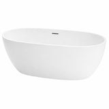 Amelie Deauville 1700 Egg Freestanding Bath 1700x740x560mm Gloss White (with Overflow) BDOSOR1700FB