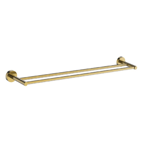 Abey Poco Double Towel Rail 760mm Brushed Brass PDTR-BB